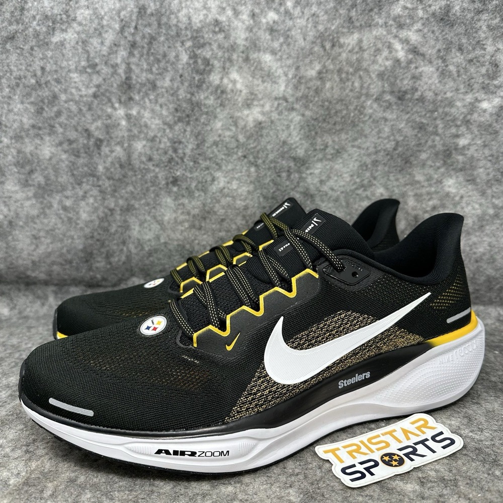 Pittsburgh Steelers Shoes Mens Size 9 Black Gold Nike Zoom Pegasus 41 Running